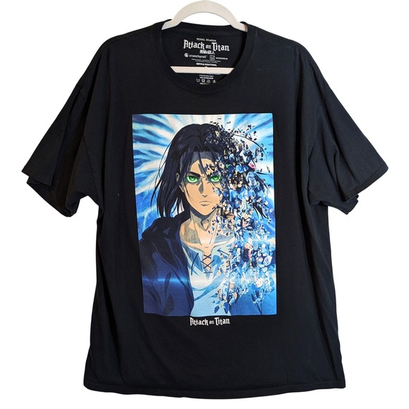 Ripple Junction Other - Attack on Titan T-Shirt XL Eren Yeager Final Season Black Anime Graphic Tee